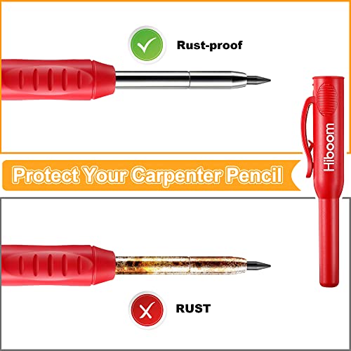 Hiboom 4 Pack Carpenter Pencil with 36 Refills Built In Sharpener (Multi) - color: Multi Colors