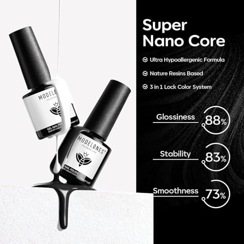 modelones Black White Gel Polish Set, 2Pcs 15ml Full Size Black White Color - color: A1-Black White