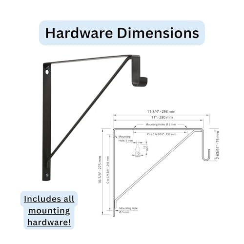 Custom Cut-to-Size Premium Wall-Mounted Shelf with Rod and Bracket Kit. 3/4" Thick Shelves, 14 inches deep. Customize the Length from 16" up to 72". - color: Black - Black, size: 16 - 44