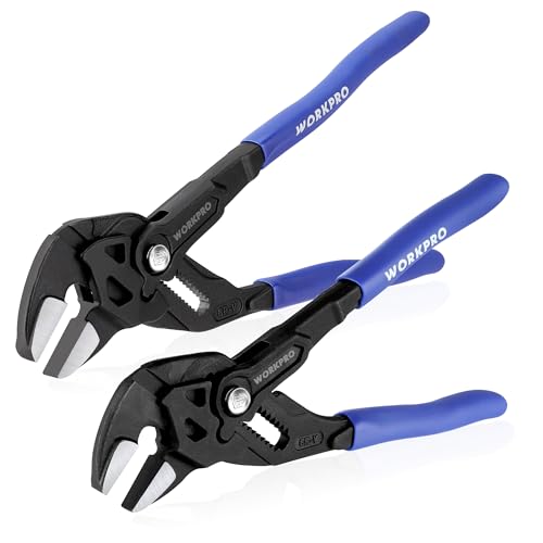 WORKPRO Pliers Wrench Set, 7 & 10-Inch CR-V Construction Wrench Pliers - size: 7 & 10-Inch