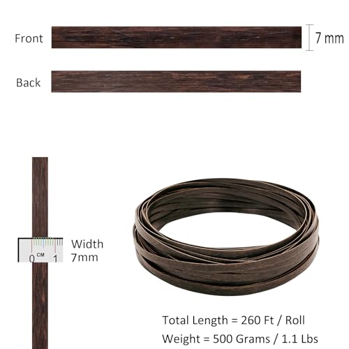 1.1 Lbs Mottled Dark Brown Wicker Repair Supplies, 260 Ft Plastic Rattan Replacement Material, Wicker Repair Kit for Patio Furniture Repair - color: Mottled Dark Brown, size: 1.1 Lbs