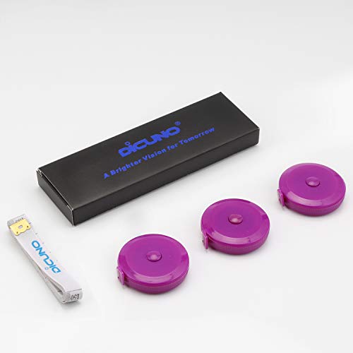 DiCUNO 3-Pack Soft Retractable Measuring Tape, 60-Inch 1.5 Meter, Purple - color: Purple*3pcs