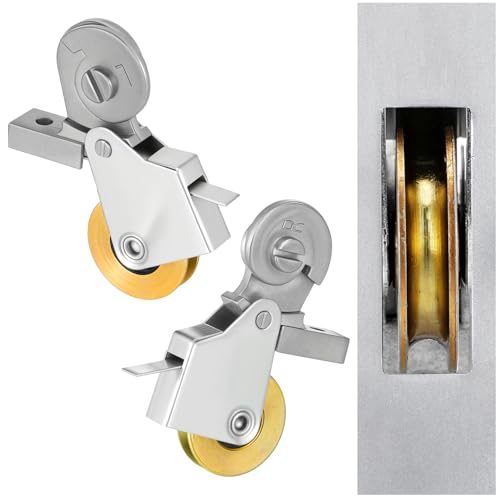 2 Pack 1 Inch Heavy Duty Steel Sliding Screen Door Rollers Steel Ball Bearing Smooth-Glide Roller for DIY Screen Door Maintenance Repair