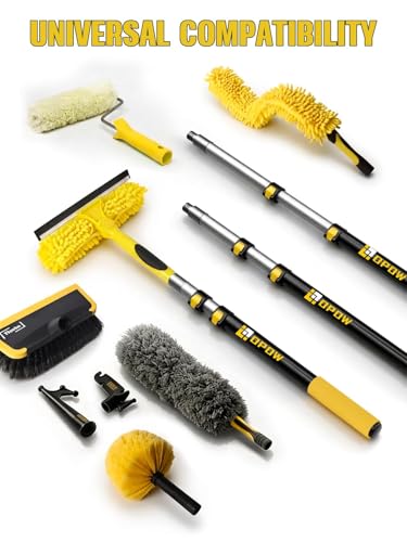 3.5-8FT Telescopic Extension Pole, Heavy-Duty Multi-Purpose Extendable Pole - size: 8 Feet