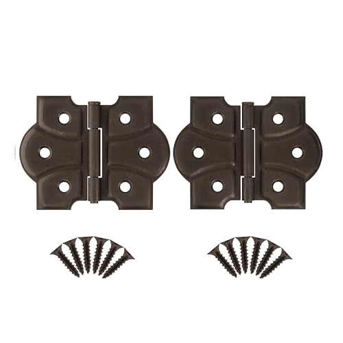 Antique Brass Butterfly Hinges with Removable Pin - Pack of 2 - Surface Mount Cabinet Door Hinges - UA-261-HAB (1) - color: Antique Brass