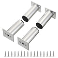 Sumnacon 4PCS Aluminium Alloy Furniture Legs - Round Adjustable Sofa Legs Furniture Cabinet Legs, 4 Inch Funiture Feet for Cabinet Desk Table Chair Sofa Bed, Silver - color: Silver, size: 4 Inch Height