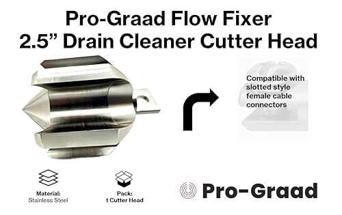 Flow Fixer Drain Cleaner Cutter Head 2-1/2", Ball, Slot, for 3" - 4" Pipes - style: 2.5" (for 3" to 4" Pipes) Drain Cleaner Cutter Head