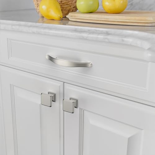 Amerdeco 10 Pack Brushed Satin Nickel Cabinet Pulls 3 Inch(76mm) Hole Center Cabinet Hardware Kitchen Cabinet Handles for Bathroom Dresser Pulls ZH0068 - color: Brushed Satin Nickel, size: 3"/76MM Hole Center