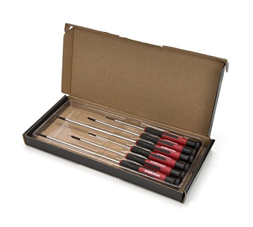 STEELMAN Precision Steel Shaft 6-Piece Long Electronics Screwdriver Set, Variety of Slotted/Phillips Sizes, Swivel-Head, Magnetic Tips - size: 6 Piece - Long