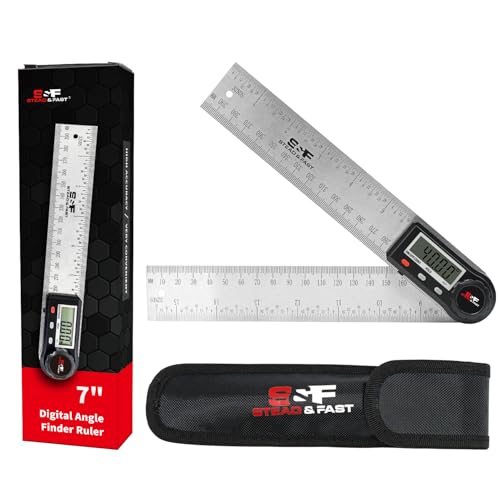 S&F STEAD & FAST Digital Angle Finder Tool with Case, 7 Inch / 200 mm - size: Digital Angle Ruler 7 Inch