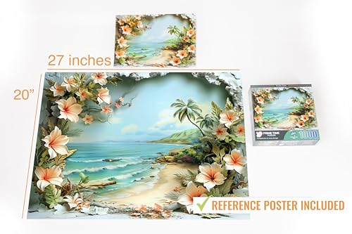 Adult Jigsaw Puzzle 1000 Piece Tropical Beach - color: Paradise Awaits