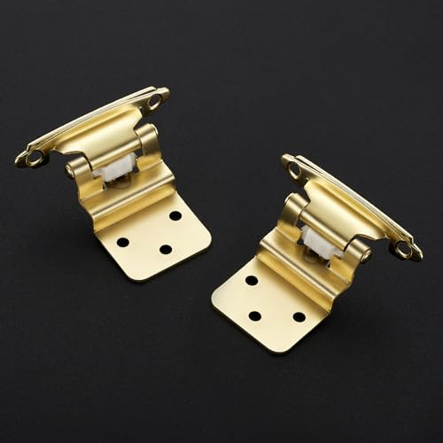 30 Pack 15 Pair Gold Cabinet Hinges, 3/8" Inset Semi-Concealed Hinges - color: Gold, size: 3/8" Inset
