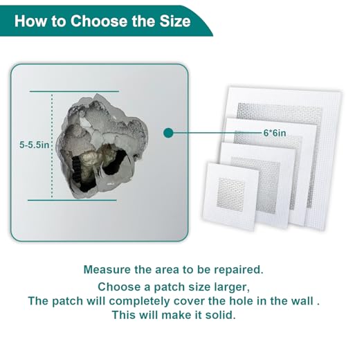 WYIRONG 19 Pack Drywall Repair Kit for Large Holes, 2/4/6/8 Inch Dry Wall Patch Kits for Erase a Small Nail Hole, Plaster Wall Patching Self Adhesive Aluminum Mesh with Scraper and Sandpaper - style: 19 Pack Drywall Patch Kit