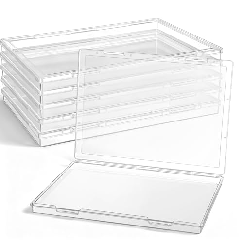 Jetec 6 Pieces Small Clear Plastic Storage Box, 12.0 x 8.8 x 0.9 Inch - size: 12.0 x 8.8 x 0.9 Inch