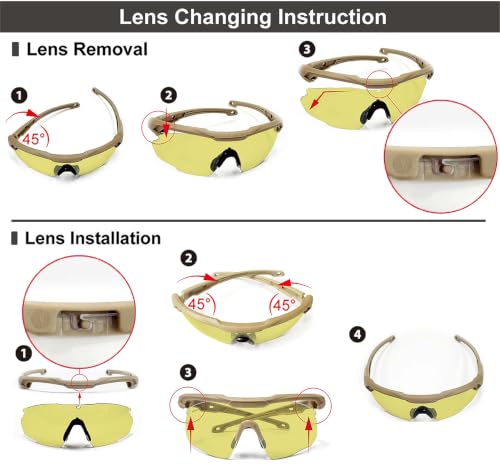 HTS HUNTERSKY Ballistic Tactical Shooting Glasses ANSI Z87+ UV400 Protective Eyewear - color: Gray Clear