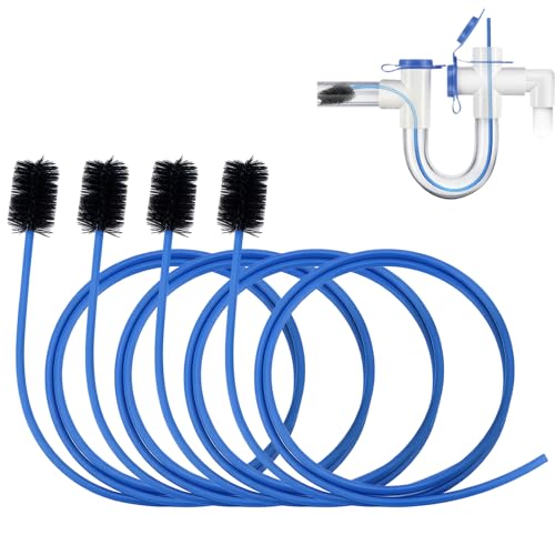 4 PCS Condensate Trap Flexible Drain Brush, 48 Inch Drain Line Cleaning Brush, Condensate Traps Clean for Condensate P-Trap and HVAC Systems