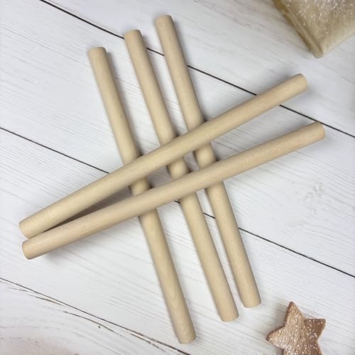 Wood Dowel Rods Wooden Dowels for Crafts 1 x 15 Inch, 5 PCS Wooden Sticks for Crafts, Macrame Wood Rods, Unfinished Birch Hardwood Round Sticks for Crafting and DIYers, Wands, Flags - size: 1"×15"- 5 PCS