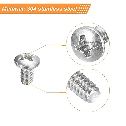 uxcell #6-32x1/4 Pan Head Machine Screws 304 SS Phillips Drive, 25 Pack - size: #6-32x1/4"