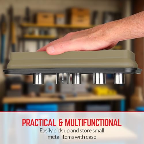 Collapsible Magnetic Parts Tray Set - 3 Different Size Tool Trays - Khaki - color: Khaki