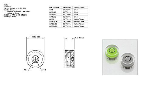 Driak 4 Pieces 15x8mm/0.6"x0.31" Plastic Vial Acrylic Housing Round Green and White Colour Mini Spirit Level Bubble Mini Bullseye Level Mini Tripod Level Tool Can Use for All Kinds of Miniature Level - color: Green and White