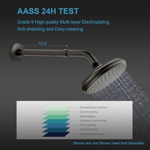 OFFO Shower Head Extension Arm 12 in, Oil Rubbed Bronze Shower Arm Extension Shower Head Extender Made of 304 Stainless Steel Shower Pipe Extension - color: Oil Rubbed Bronze, style: 12 in