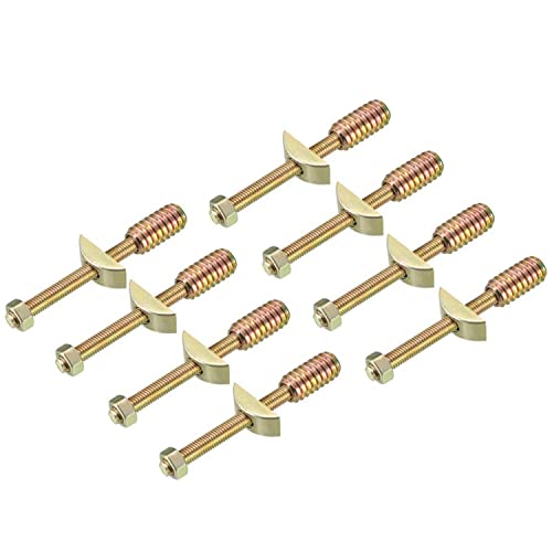 8pcs Metal Furniture Connecting Fitting Threaded Rod Connector Table Bed Assembly Fastener Bolt Nut with Half Moon Washer (M8x80mm)