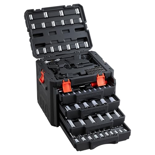 VEVOR 230 PCS Mechanic Tool Set with 4-Drawer Tool Box 1/4" 3/8" 1/2" Drive - size: 230-PCS