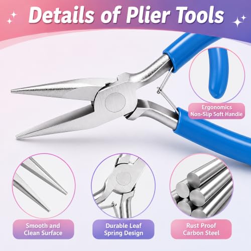 3 Pcs Pliers for Jewelry Making, Jewelry Pliers Set for Jewelry Repair - style: 3pcs-Mixed Color