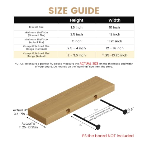 4pcs Wall Shelf Brackets Heavy Duty Floating Shelf Bracket Hidden,Invisible Black Shelving Brackets Decorative Floating Shelf Hardware Heavy Duty,Metal Shelf Support Bracket (10 inch-4pcs) - size: 10 inch--4pcs
