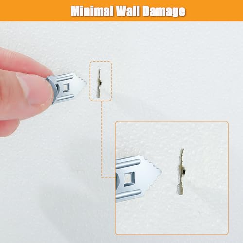 KURUI 110Pcs Heavy Duty Metal Drywall Anchors and Screws Kit, Easy Self Drilling, Durable & Renter Friendly, Silver Anchors for Sheetrock,Hollow Wall, Hanging Shelves,Mirrors,Wall Decor,Pictures