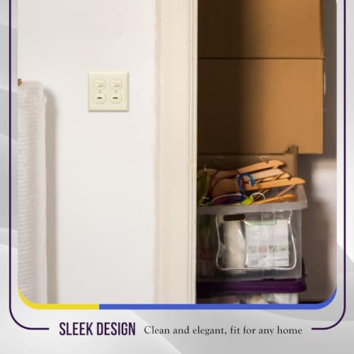 Enerlites 8822-LA Duplex Receptacle Outlet Wall Plate, Standard Size 2-Gang, Polycarbonate Thermoplastic, Light Almond - color: Light Almond, size: Screw