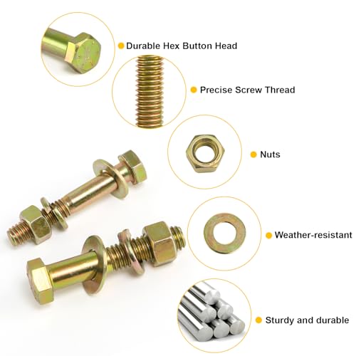 FMhotu 376Pcs Nuts and Bolts Assortment Kit, 12 Sizes Includes 1/4-20 5/16-18 3/8-16, SAE Grade 8 Alloy Steel Hex Cap Screws Nuts Washers with Wrenches Assortment Kit THLSTZ376pcs - size: 376pcs 1/4-20 5/16-18 3/8-16