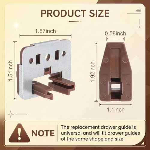 10 Set Drawer Guide Kit, Enhanced Commercial Slide Style Drawers for Kenlin Rite-Trak II 168, Vaughan Bassett, Legacy, Replacement Dresser Drawer Slides Repair Kit with Roller - style: 10 Set Drawer Guide