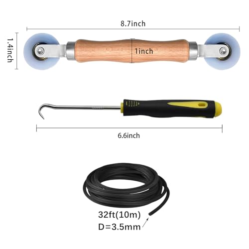 BAYTORY Window Screen Repair Kit, Nylon Roller Tool with Bearing - color: White Roller