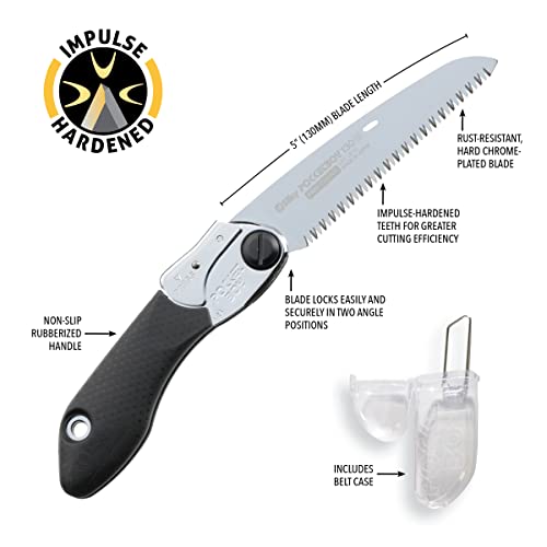 Silky Professional Series PocketBoy Folding Saw 130mm Medium Teeth (340-13) | 8.5 teeth per inch (10 teeth per 30mm), Cut capacity 2.6 inches