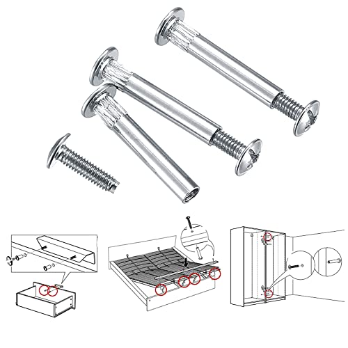 Furniture Joint Bolt & Sleeve Cap Nuts, 130 Pcs Furniture Connectors with Binding Barrels, Cabinet Panel Connectors with Philips Head for Wood Cupboard Bed