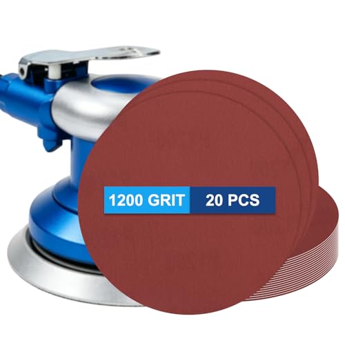 20 Pack 6 Inch PSA Sanding Discs 1200 Grit Aluminum Oxide Red - size: 1200 grit