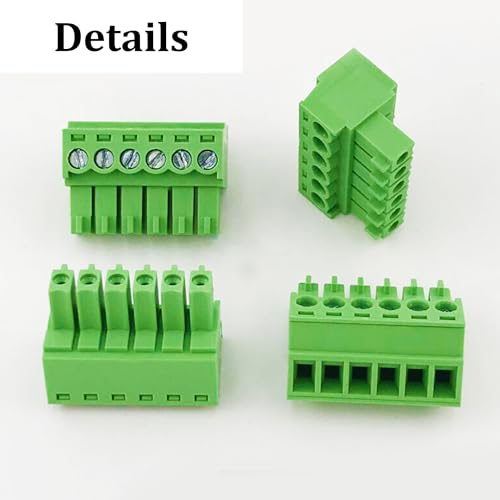 10 PCS 6 Pin 3.81mm Pitch Screw Terminal Block Connector for 28-16AWG, Pluggable Quick Male Plug Connector-6 Pole - size: 6 Pin Male Plug