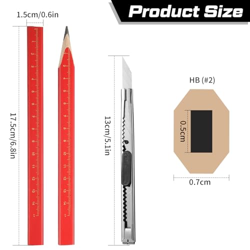 Clabby 10 Pcs Carpenter Pencils Flat Octagonal Construction Pencils