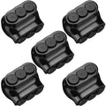 Kanayu 5 Pcs Black Insulated Multi Cable Connector, 3 Ports Electric Wire Connectors and Soldering Lugs, Single Side Entry Cable Splicers, with Oxide Inhibitor (14-4awg Range,1.57" X 1.26") - size: 14-4AWG Range, 1.57" x 1.26"