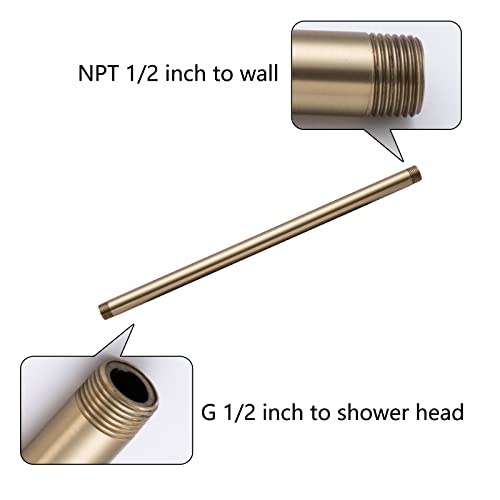 16 Inch Ceiling Mount Shower Arm and Flange, Brushed Gold,SW-91038-16BG. - color: R-angle Square Flange-16" Brushed Gold