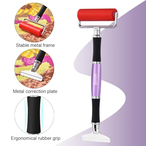 benote Diamond Art Painting Accessories Tools Roller Pressing Pen Metal Correction Plate, 5D Diamond Art Kits Straightener Rhinestone Embroidery Paintings Accessory