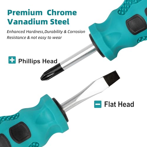 Magnetic Screwdriver Set 10 PCS,5 Phillips and 5 Flat Head Precision Screwdriver,Professional Cushion Grip and Non-Slip for Repair Home Improvement Craft,Green - color: 10pc-green