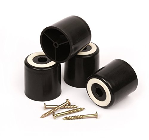 Slipstick CB512 2 Inch Tall Floor Protector Furniture Legs with Non Slip Rubber Grip (Set of 4) 2" Wide x 2" Height - Black Plastic - size: 2" Tall (4 Pack)