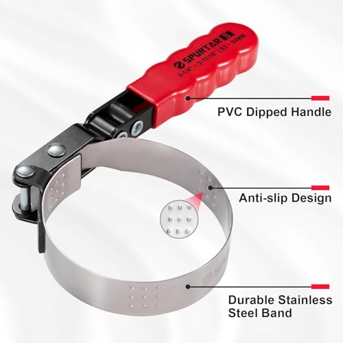 Spurtar Small Oil Filter Wrench Adjustable Swivel Oil Filter Removal Tool - size: Small: 3-1/4" - 3-11/16"