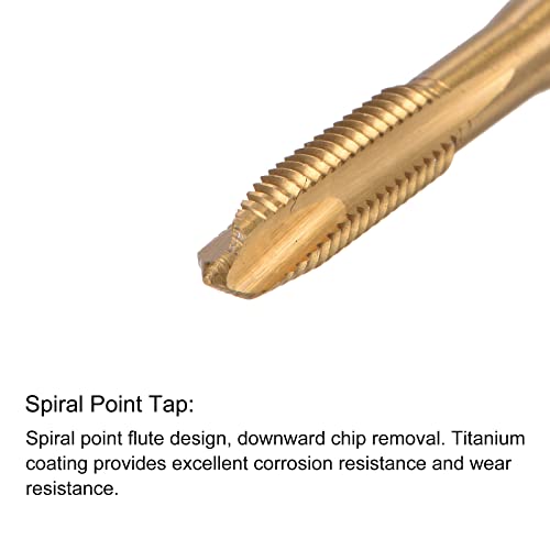 uxcell M5 x 0.8 Spiral Point Thread Tap and 4.2mm Drill Bit Set, Metric Titanium Plated Cobalt High Speed Steel Machine Screw Thread Tap Threading Tool - size: M5 x 0.8 + 4.2mm