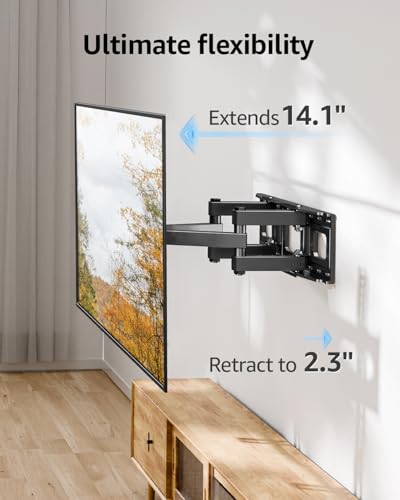 EconoMe TV Wall Mount for Most 32-65 inch Flat Screen/LED/4K TVs, TV Mount with Swivel and Tilt Articulating Dual Arms, Full Motion Wall Mount up to 16” Stud, Max VESA 400X400mm, up to 99lbs - size: for 32-65 inch TV,Full Motion TV Mount