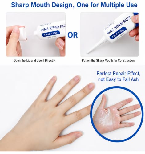 SEISSO Drywall Repair Kit, Wall Mending Agent, White Spackle Putty Wall Repair Paste Plaster Tube, Patch Repair Kit for Wall Hole Filler, Scratches, Nail Holes, Cracks, Graffiti, Dent, 1PC Paste - style: 1pc paste
