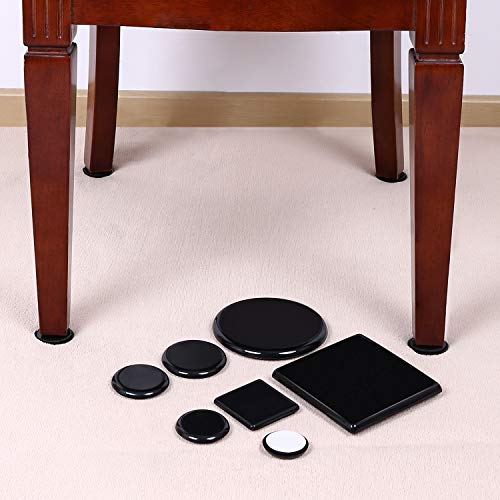 Ezprotekt Furniture Sliders for Carpet, 16Pcs 3.5" Furniture Movers Sliders - color: Black, size: 3.5"