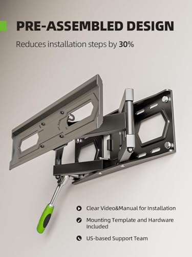 USX MOUNT TV Wall Mount for 32-74 inch Flat Screen/LED/4K up to 110lbs, Full Motion TV Mount Bracket with Swivel & Tilt Articulating Dual Arms, Max VESA 400x400mm, Fits 12/16" Wood Studs (Pack of 2) - size: 32-74inch (Pack of 2)